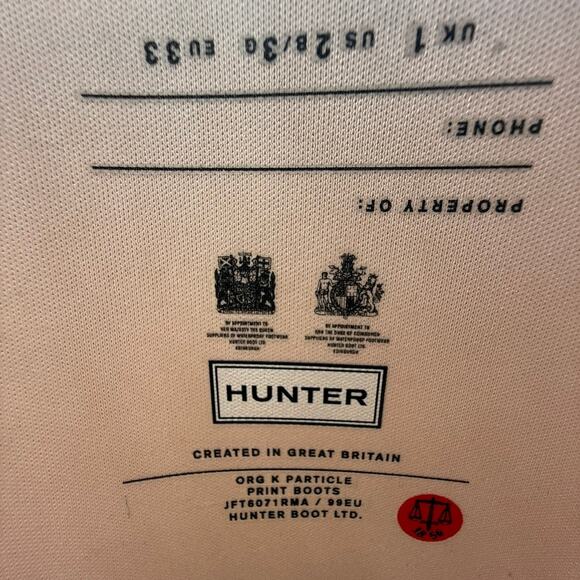 Hunter Kids Youth Tall Rain Boots Particle Print Splatter Gray Black Size US 2 - Picture 5 of 6